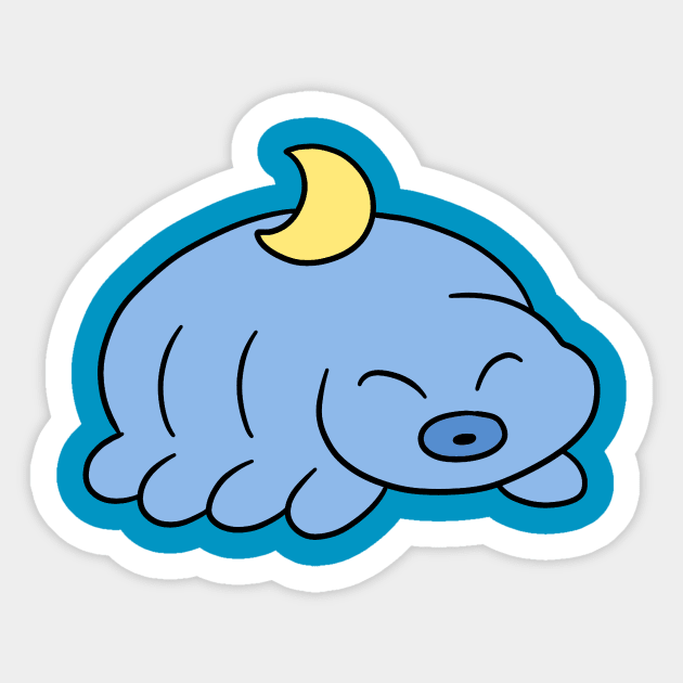 Little Crescent Moon Waterbear Sticker by saradaboru